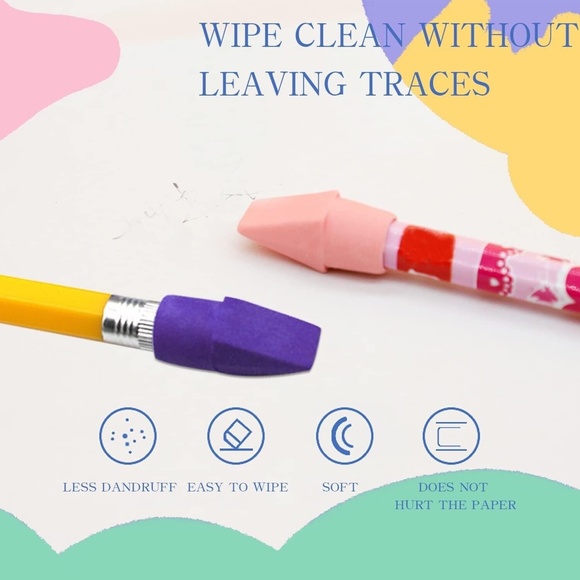 400 Pcs Pencil Top Erasers Chisel Shape Cap Erasers In 8 Assorted Colors NEW Lot - Picture 5 of 8